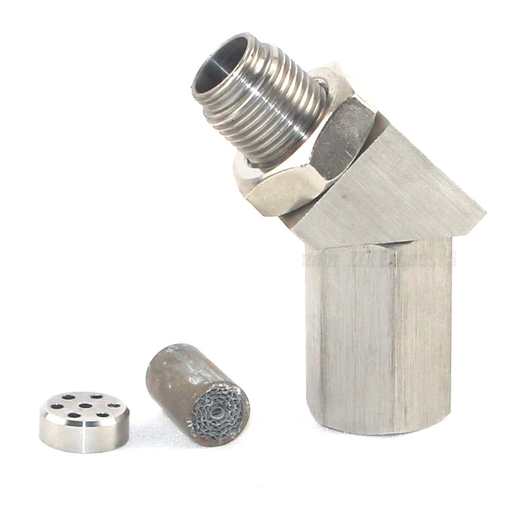 Automotive 45° Oxygen O2 Sensor Spacer Extension 304 Stainless Steel with Mini Catalytic Catalyst