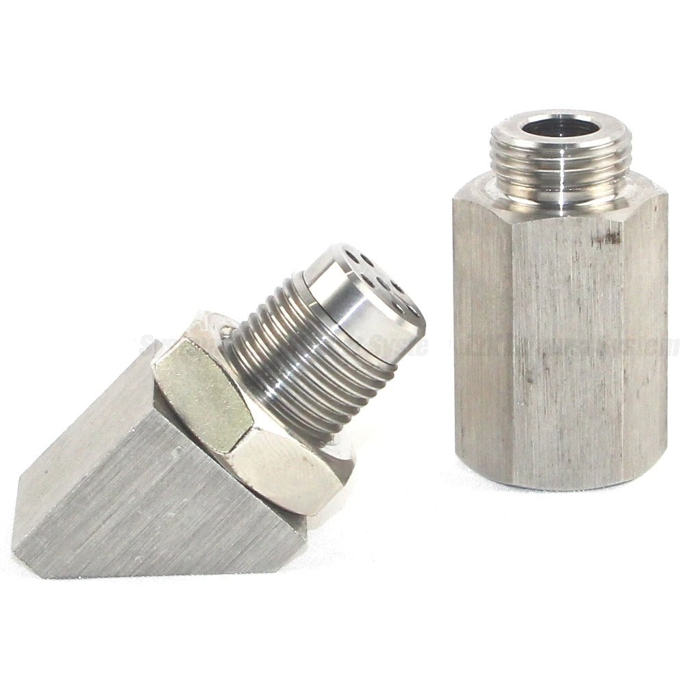 Automotive 45° Oxygen Sensor Spacer with Catalytic Converter 304 Stainless Steel Air Fuel Ratio Adapter
