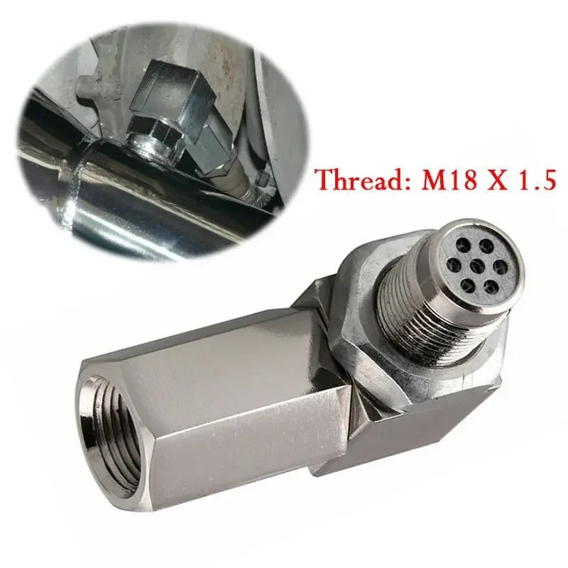 Exhaust Catalyst Rear Oxygen Sensor Spacer 90 Degree Mini Catalyst Lambda O2 Adapter CEL Fix, M18*1.5 Universal