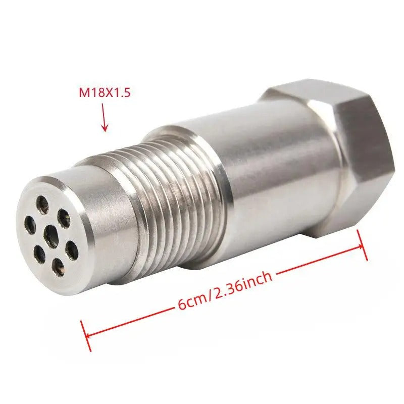 Universal Oxygen O2 Sensor Spacer Mini Catalytic Converter M18 x 1.5 Stainless Steel for Cars