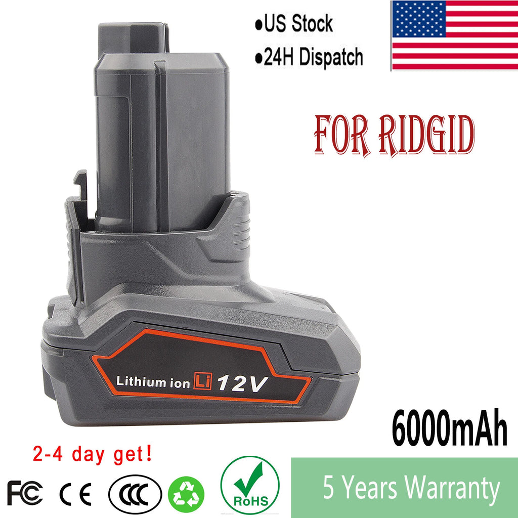6.0Ah Battery For RIDGID AC82048 R82048 R86048 130446011 12V Li-ion Power Tools