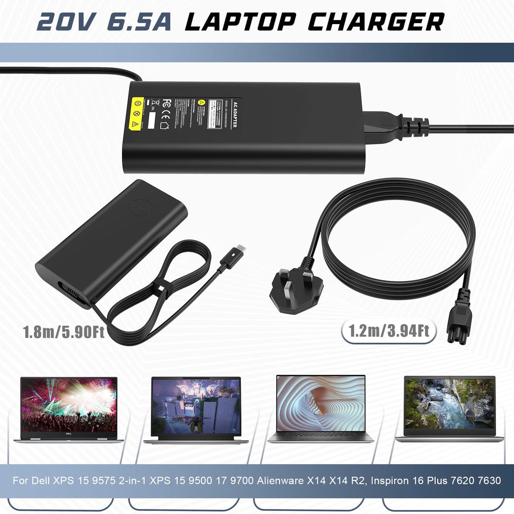 Lot 130W USB-C Type-C Charger Adapter For Dell XPS 15 2in1 9575 Precision 5530
