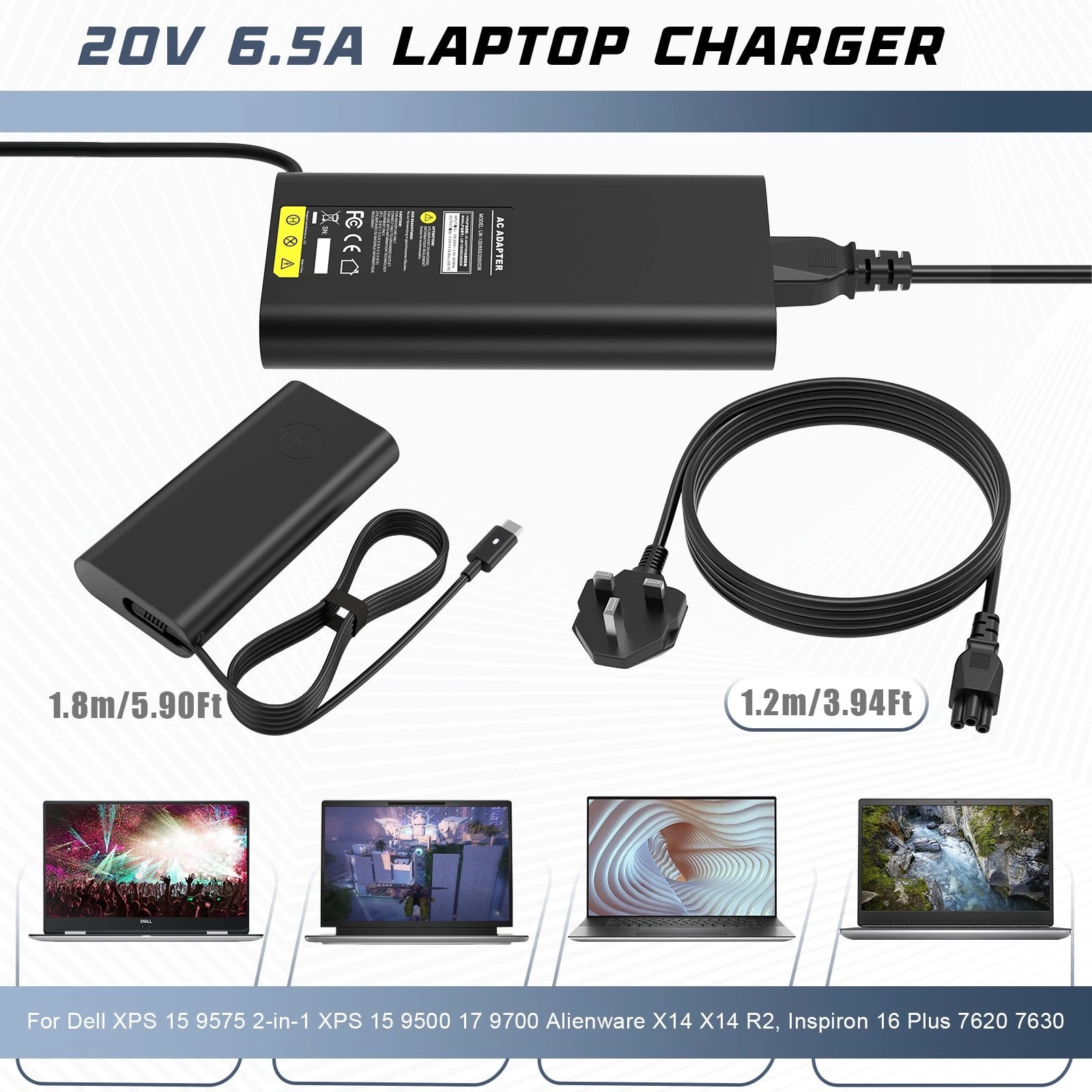 Lot 130W USB-C Type-C Charger Adapter For Dell XPS 15 2in1 9575 Precision 5530