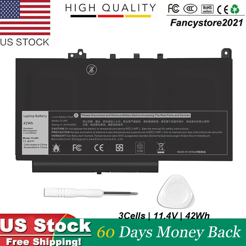 7CJRC Laptop Battery for Dell Latitude 7470 7270 E7470 E7270 KNM09 TX283 21X15