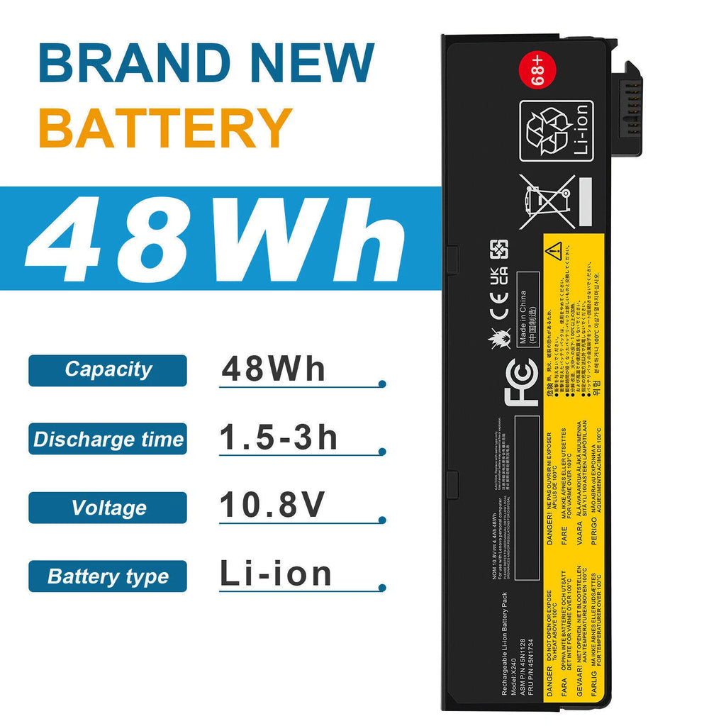 Battery for Lenovo ThinkPad X240 X250 X260 T440 T440S T450 45N1134 45N1776 68+