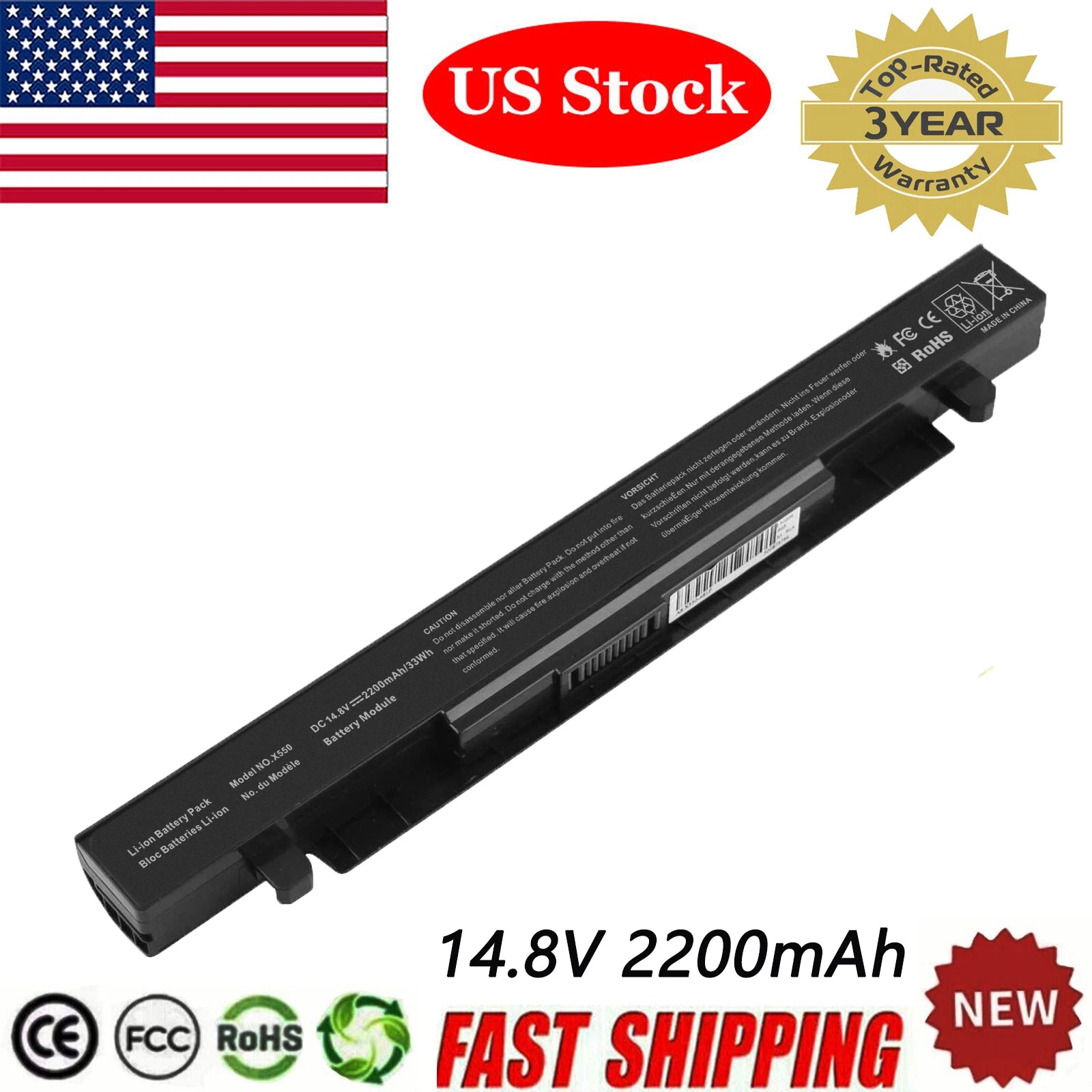 Li-ion A41-X550A Battery for Asus X550 X550B X550C X550CA X550CC X550V X552