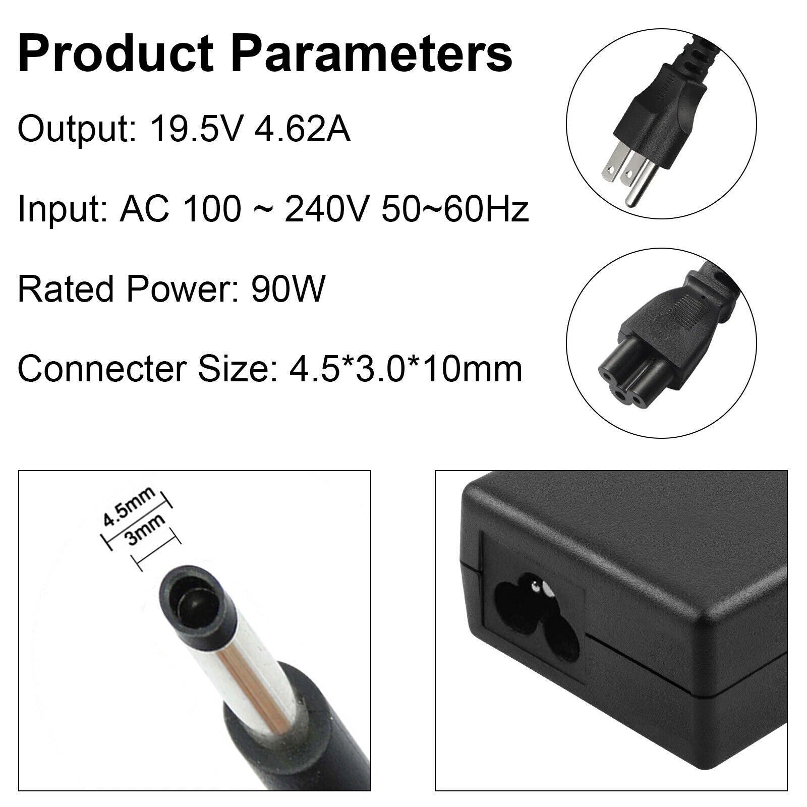 90W AC Adapter Power Charger for Dell Inspiron 17 3780 3781 5759 5765 5770 7779