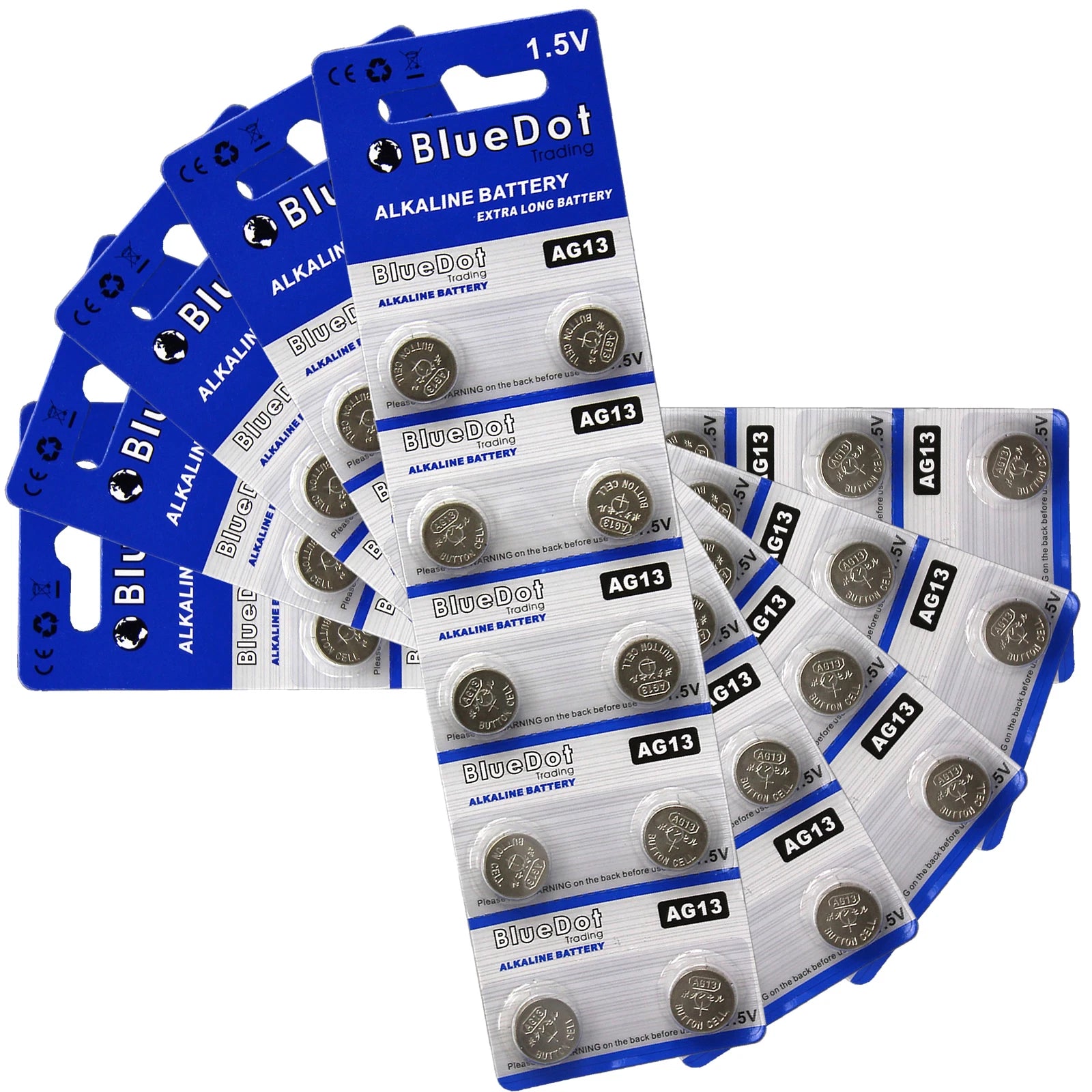 50 pcs LR1154 AG13 LR44 SR44 357A 303 357 A76 Alkaline Coin Cell Button Battery