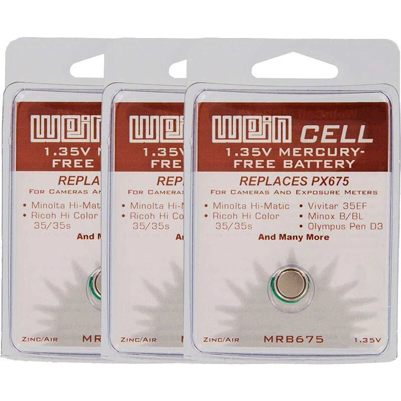 3 Pack Wein Cell PX675 Zinc Air 1.35V Battery
