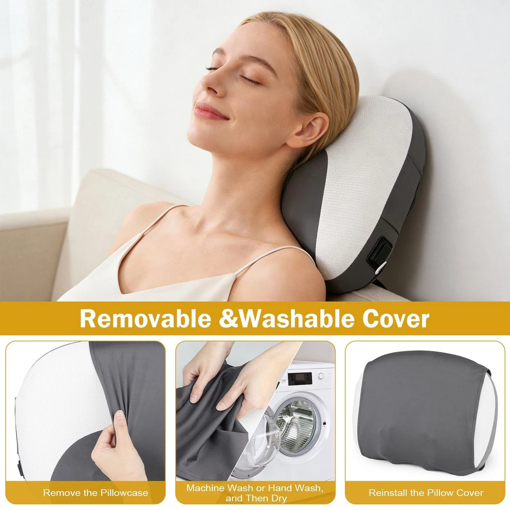 Shiatsu Back Neck and Shoulder Massager with Heat Deep Tissue 3D Kneading Pillow