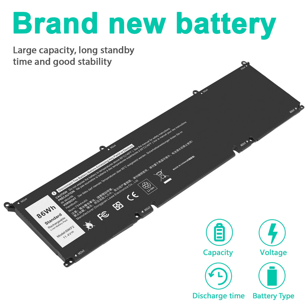 69KF2 Battery for Dell XPS 15 9500 9510 9520 9530 Alienware M15 M17 R3 P45E 2020