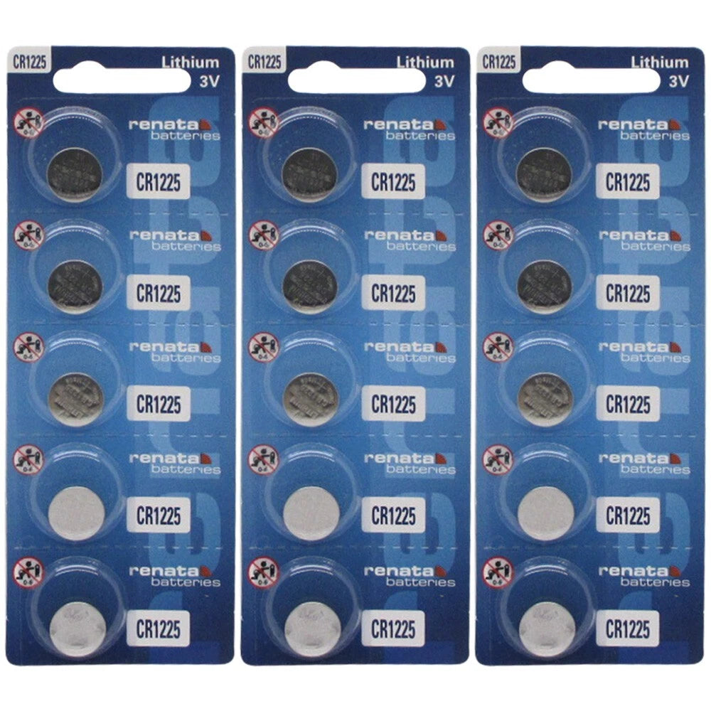 15 Pieces 3v Renata Lithium Coin Batteries CR1225