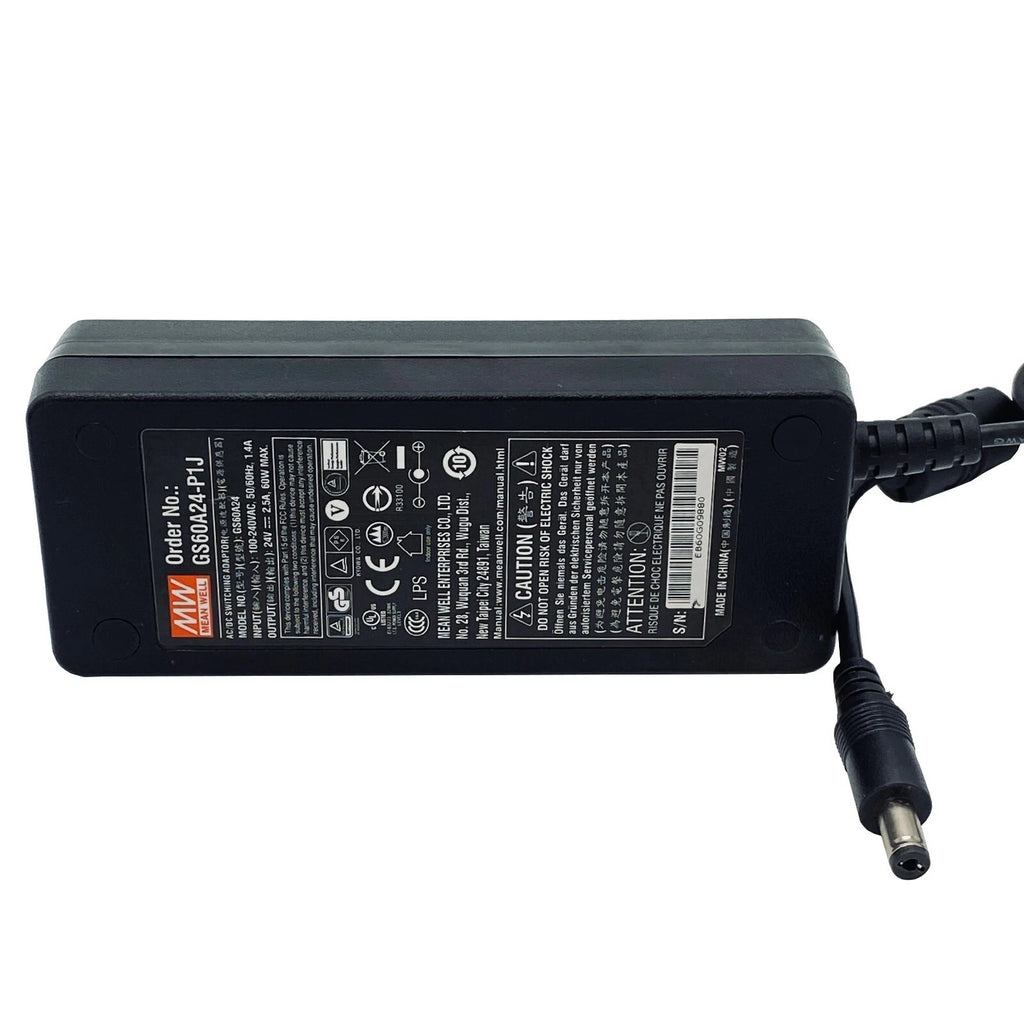 NEW OEM 60W Mean Well GS60A24-P1J AC Adapter 24V 2.5A Power Supply 5.5x2.0mm