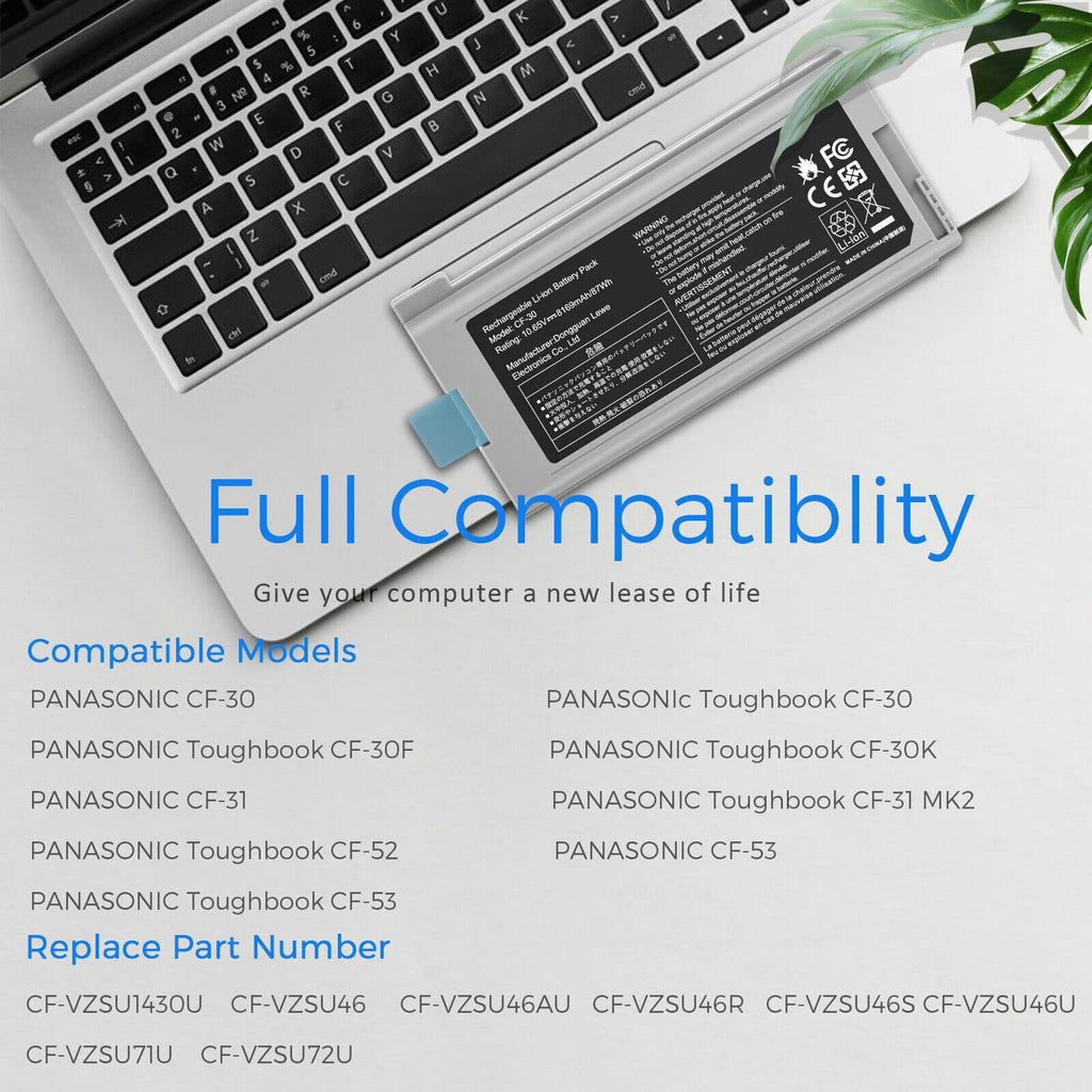 ??CF-30 Battery For Panasonic Toughbook CF-31 CF-52 CF-53 CF-VZSU46 CF-VZSU1430U