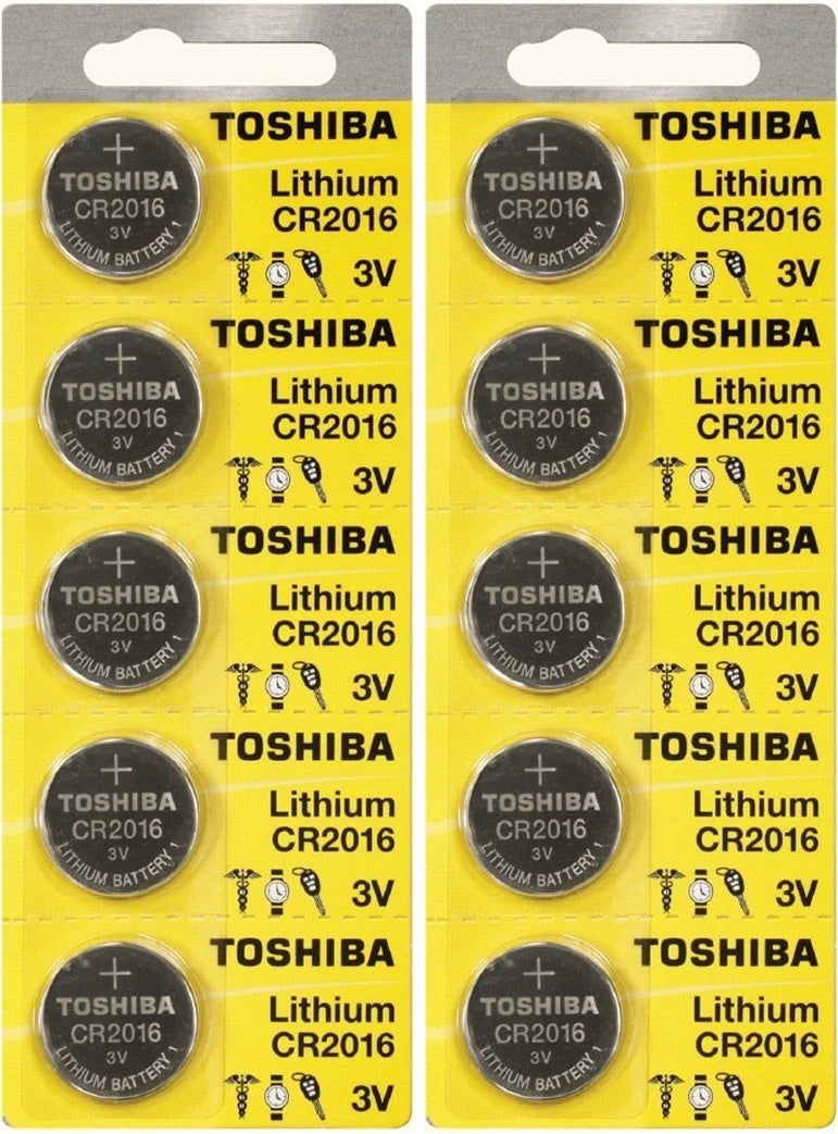 Toshiba CR2016 2016 3 Volt Lithium Coin Battery (10 pcs)