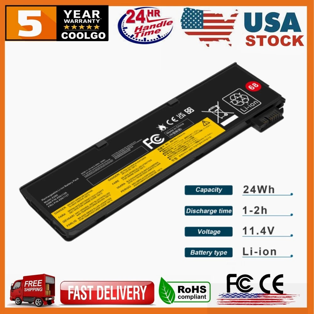 68 45N1126 45N1127 Battery for Lenovo ThinkPad X240 T440 T440S X260 X250 Charger