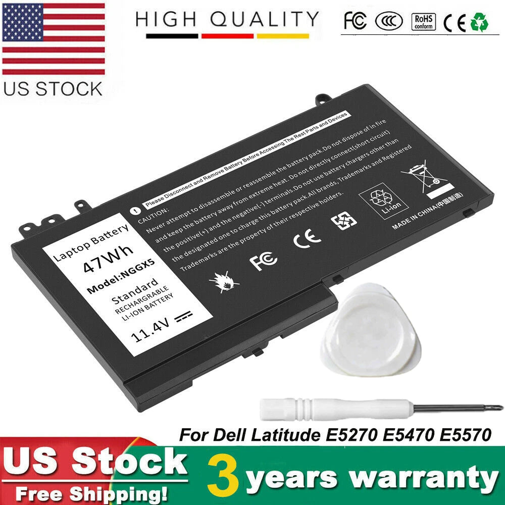 NGGX5 47Wh Battery For Dell Latitude E5270 E5470 E5570 Precision M3510 PC