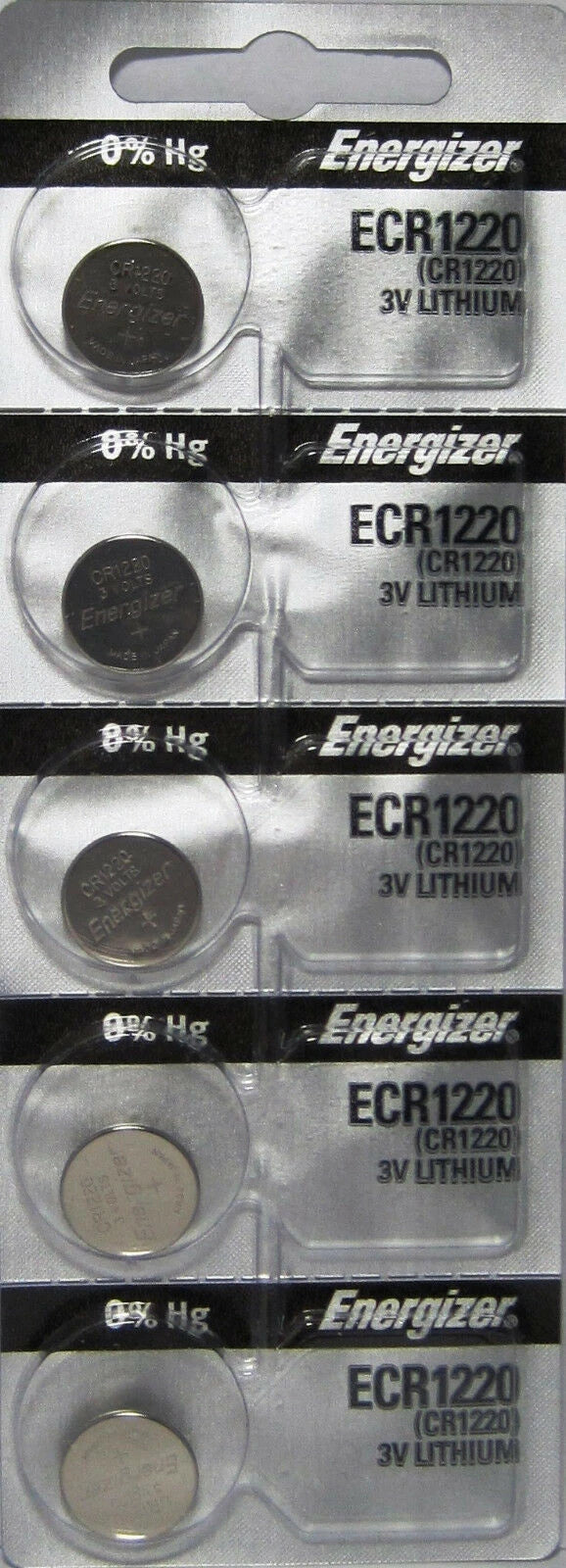 5 Fresh ENERGIZER CR1220 BATTERY 3V LITHIUM DL1220 BR1220 DL1220 ECR1220 SB-T13