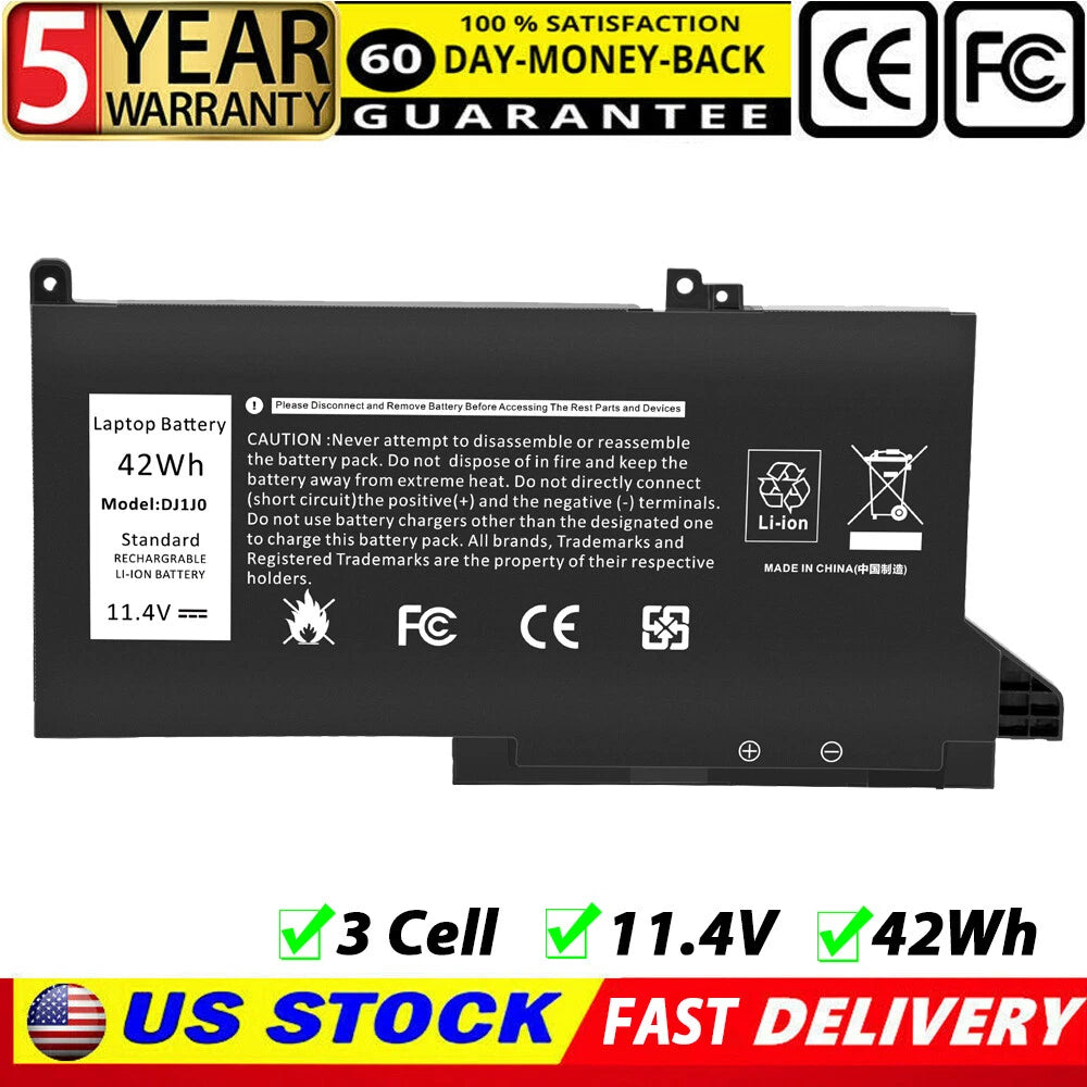 DJ1J0 Battery for Dell Latitude 12 7280 7290 13 7380 7390 14 7480 7490 451-BBZL