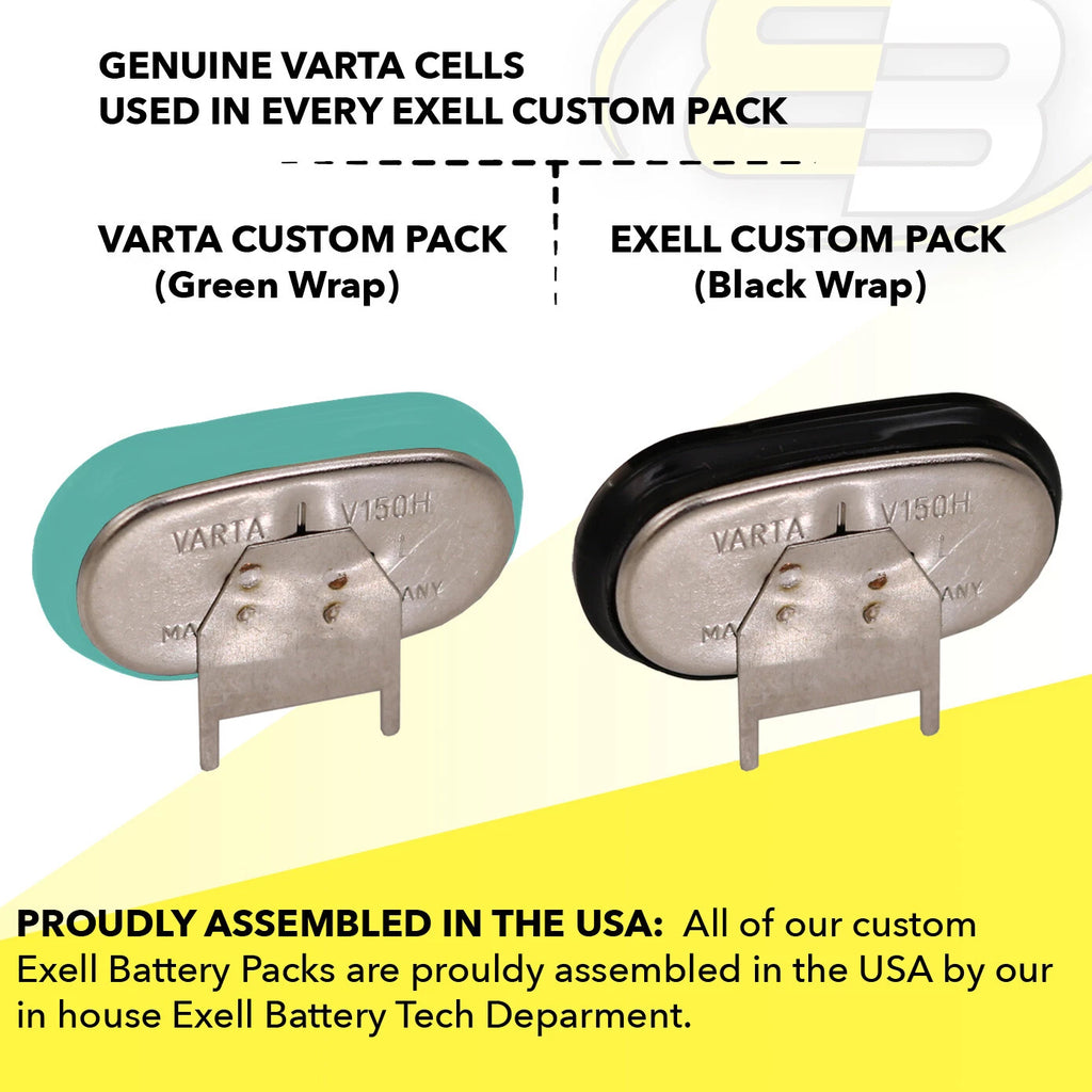3x Exell 1/V150H-3P 1.2V 150mAh NiMH Button Cell 3-PIN Battery 55615101501