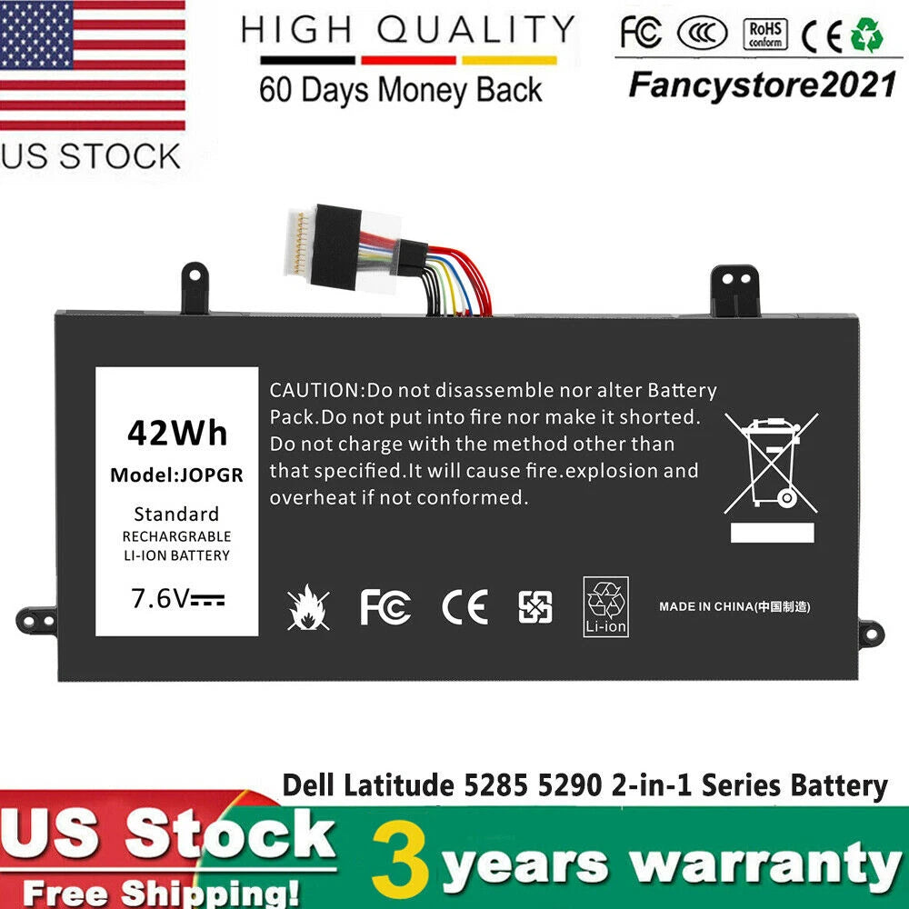 J0PGR Battery for Dell Latitude 5285 5290 2-in-1 Series JOPGR 1WND8 X16TW 0X16TW
