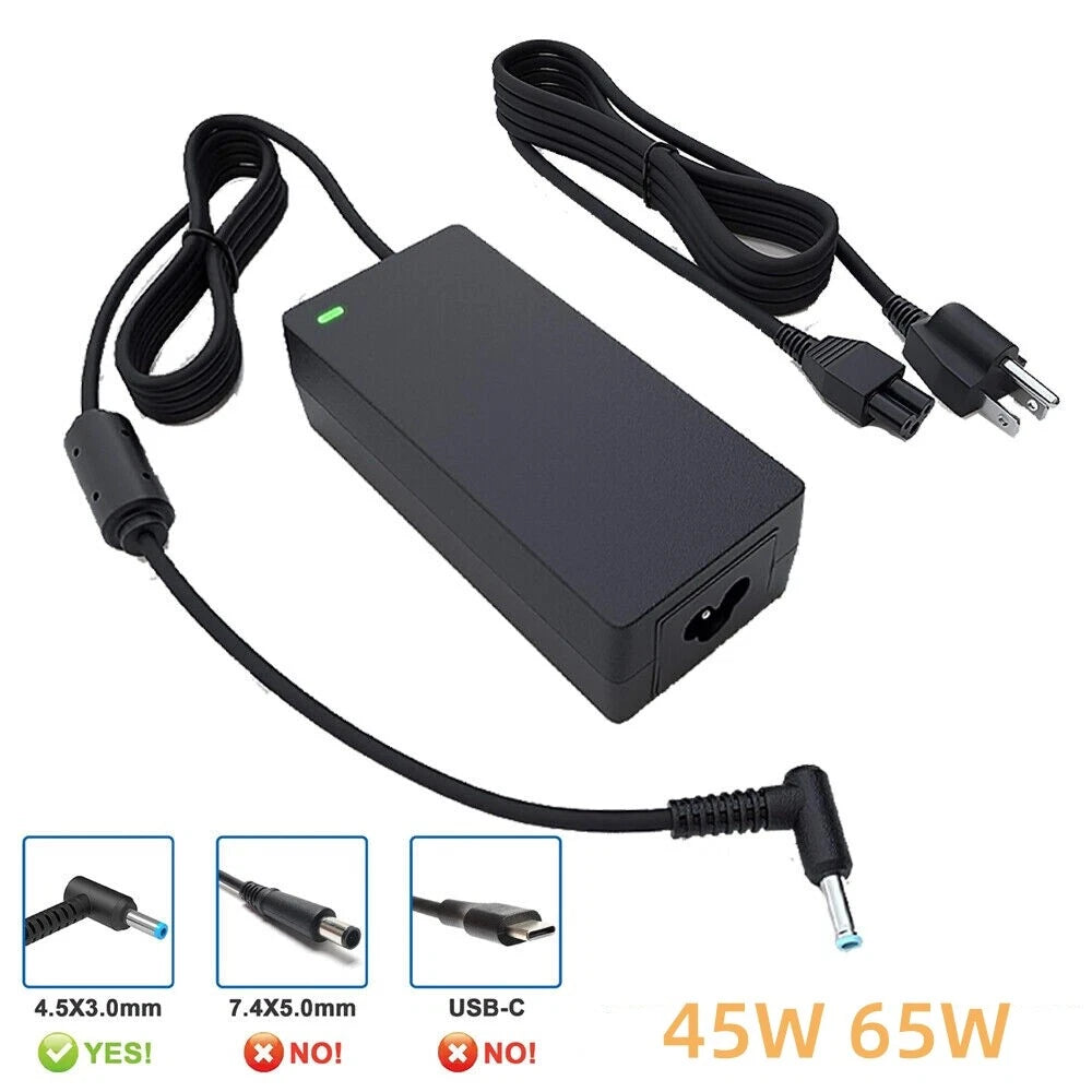 45W/65W For HP Charger Probook Stream AC Adapter Power Supply Blue Tip 4.5*3.0mm