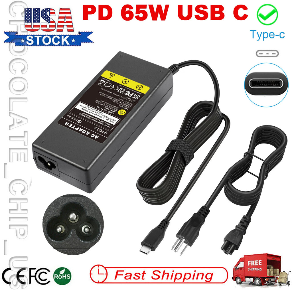 65W AC Adapter USB C Charger For Lenovo ThinkPad L14 Gen1, L15 Gen1, T14s Gen1
