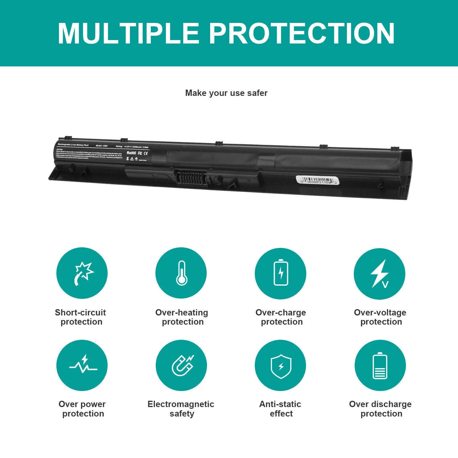 KI04 K104 Battery for HP Pavilion 14 15 17 800009-421 800049-001 HSTNN-LB6S