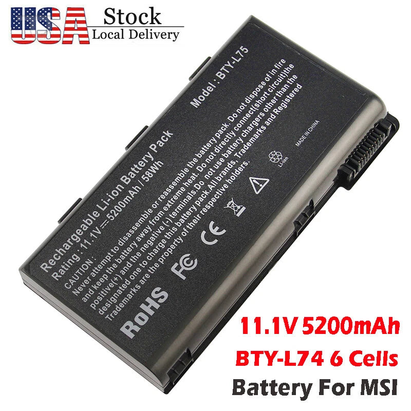 BTY-L74 Battery For MSI A5000 A6000 A6200 CR500 CR600 CR610 CR630 CR700X BTY-L75