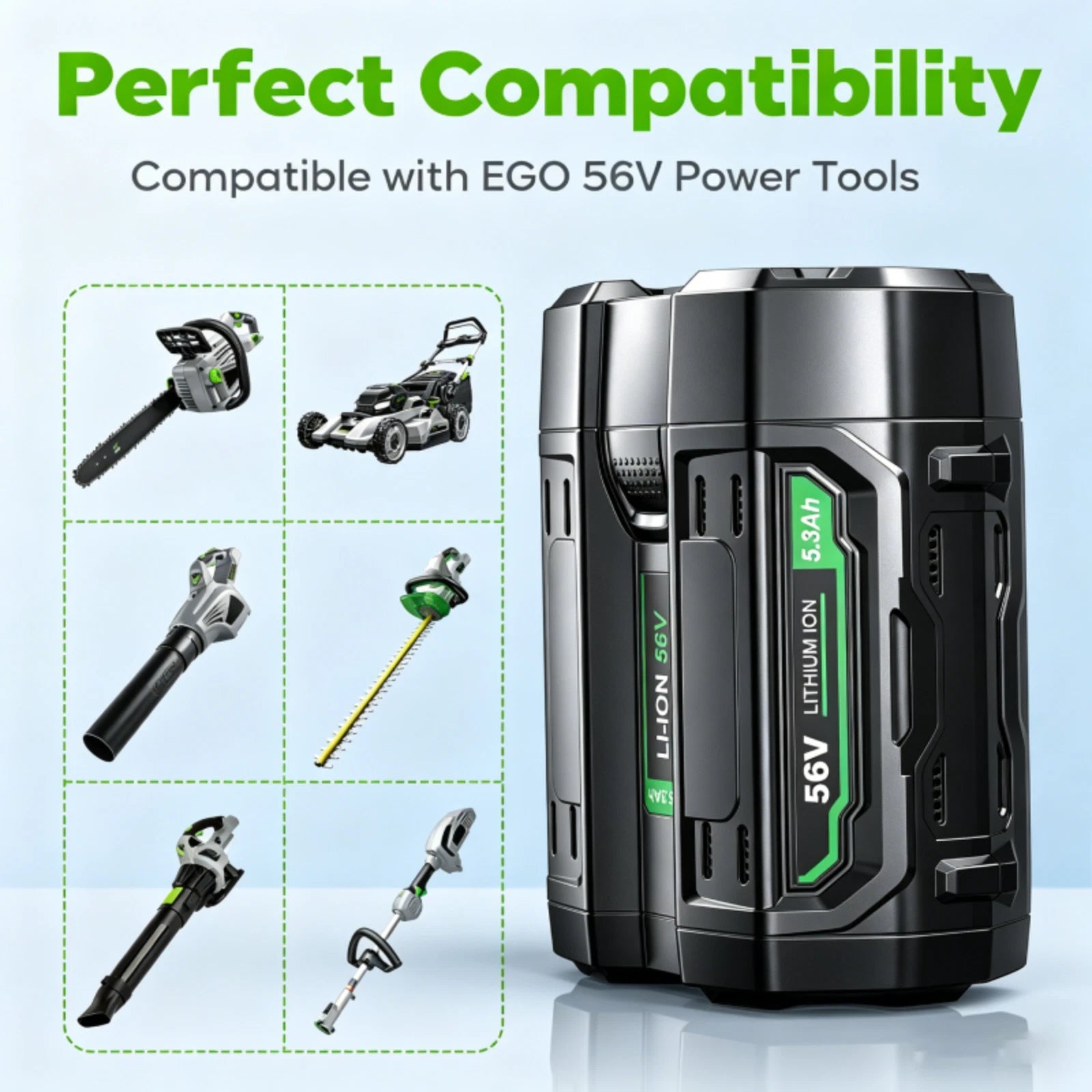 56V 5.3Ah Lithium Battery Replace for EGO BA2800T BA4200T 56Volt Power Tools NEW