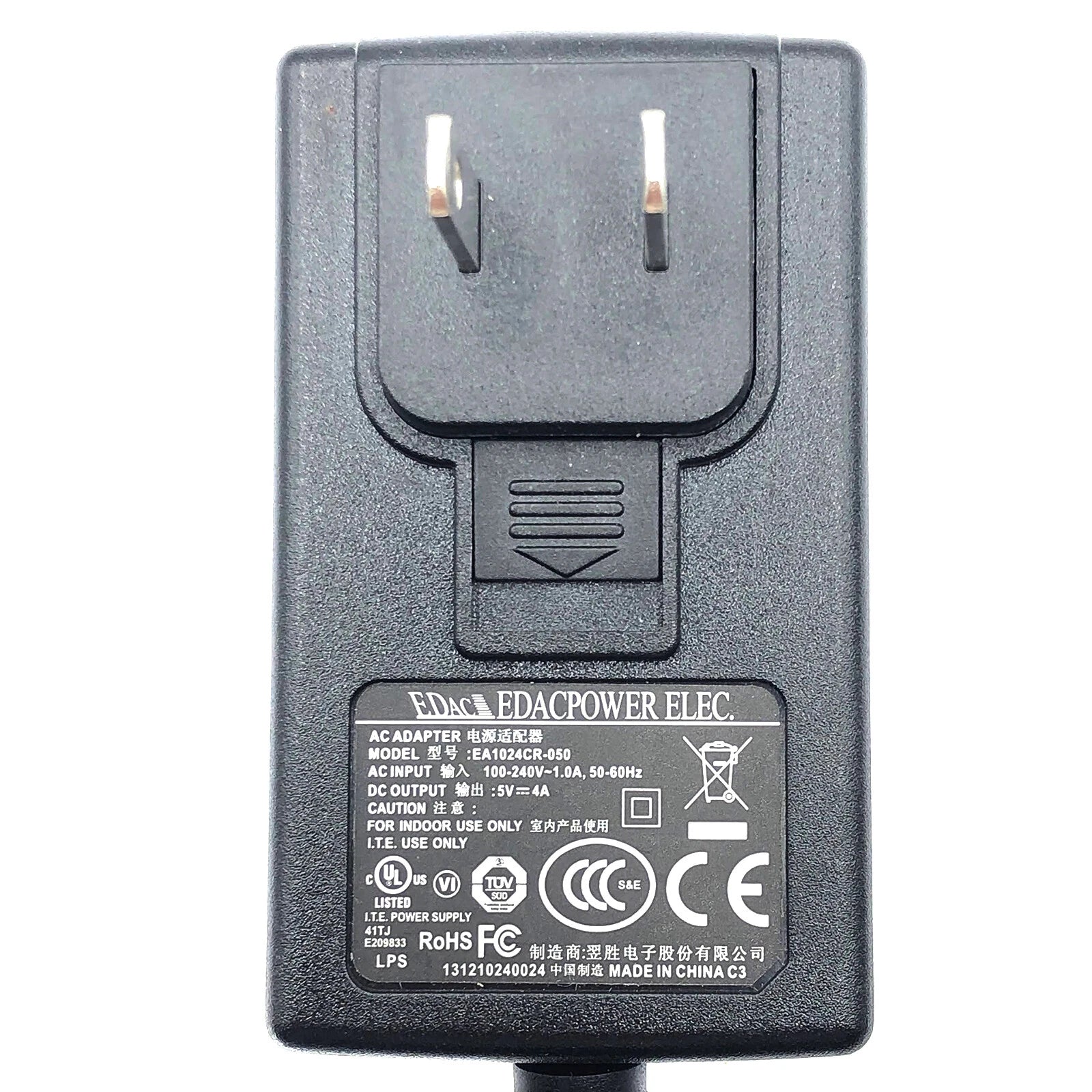 NEW Genuine EdacPower EA1024CR-050 AC Adapter 5V 4A Plug In Power Supply