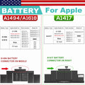 A1618?A1417 Battery for Macbook Pro 15'' A1398 Late 2013 Mid 2012 2014 2015