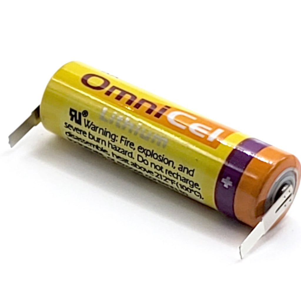 OmniCel ER14505 3.6V 2.4Ah AA Lithium Battery Tabs Sensors Detectors