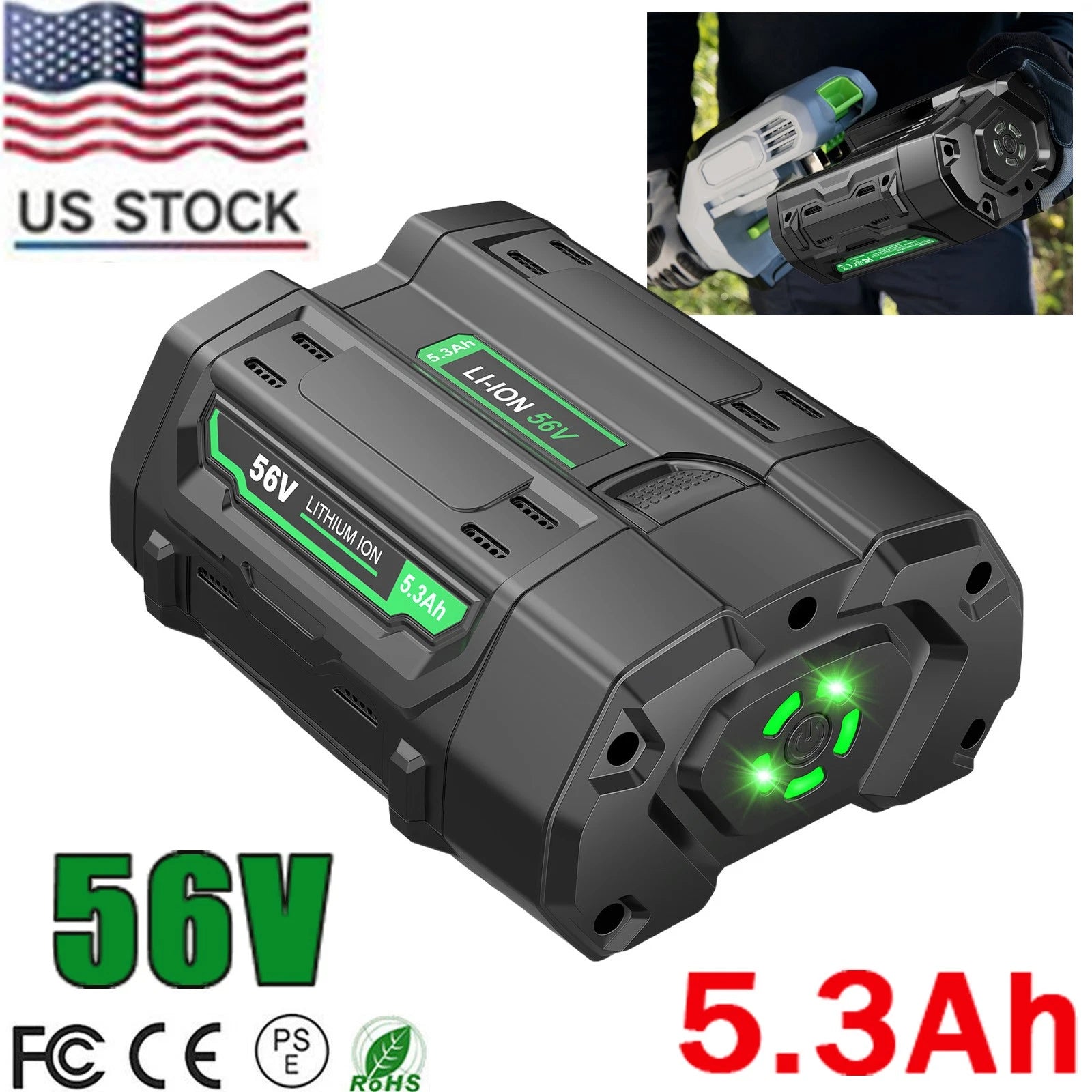 5300mAh Replacement Battery For EGO 56V Battery Power Tool BA1400 BA2800T BA4200