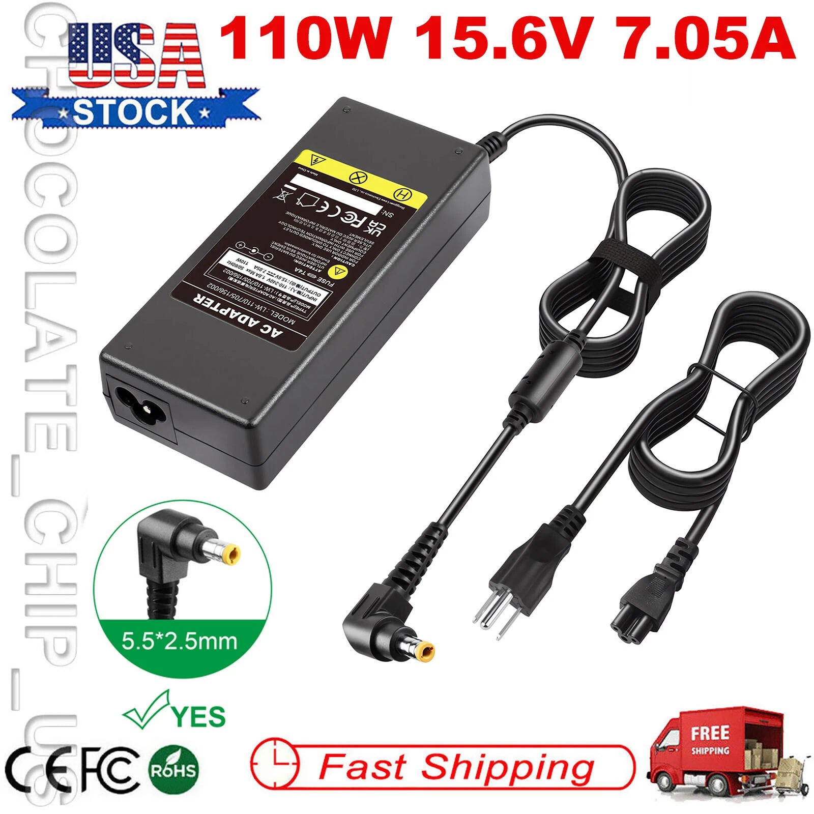 110W AC Power Charger for Panasonic Toughbook CF-19 CF-33 CF-AA5713A CF-AA5713AM