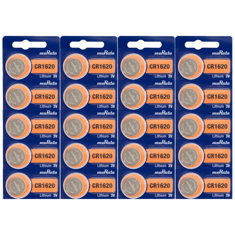 20 Pcs SONY CR1620 CR 1620 Lithium 3v Batteries, Replaces by Murata
