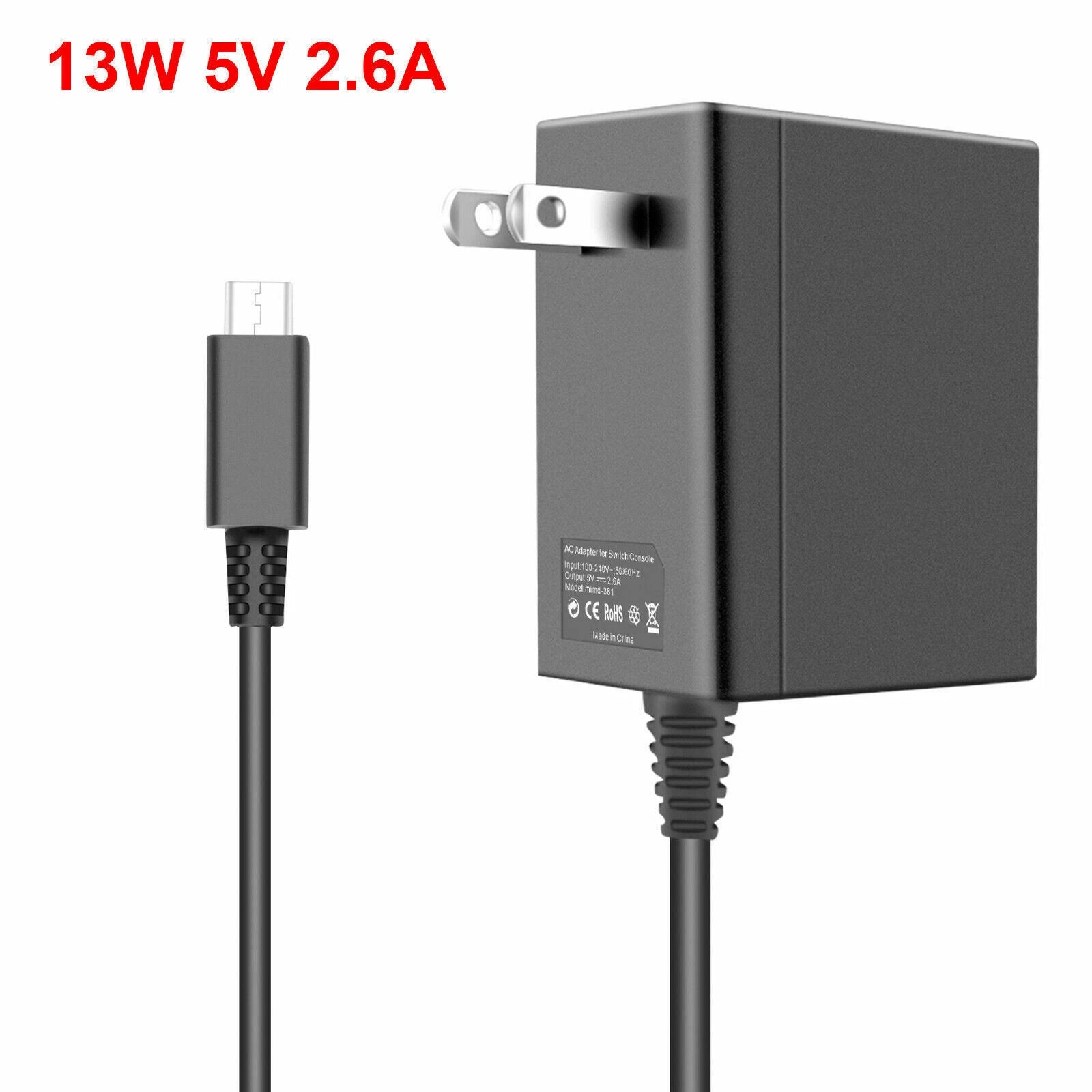 AC Adapter Charger for Nintendo Switch/Lite Wall & Travel Power Supply Plug Cord