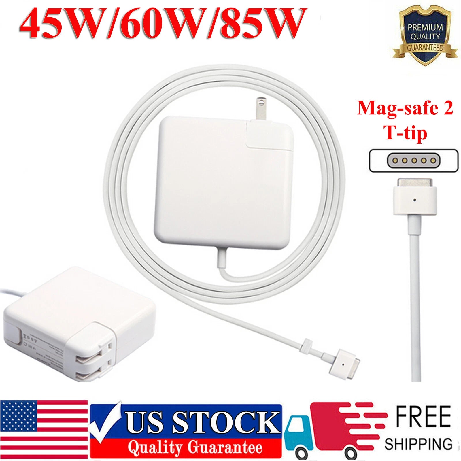 AC Power Adapter Mag-2 T-Tip Charger For MacBook Pro 13" 15" Retina A1424 A1398