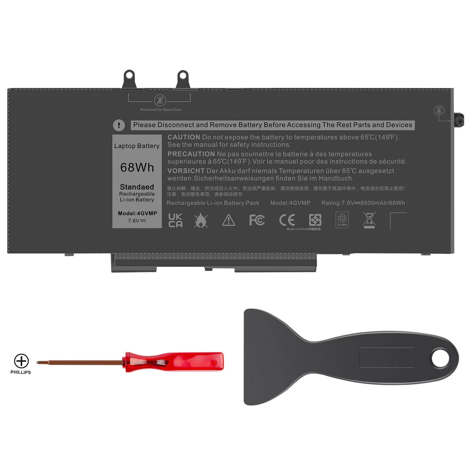 68Wh Battery For Dell Inspiron 7590 7591 7791 2-in-1 Series 4GVMP C5GV2 MCV1G