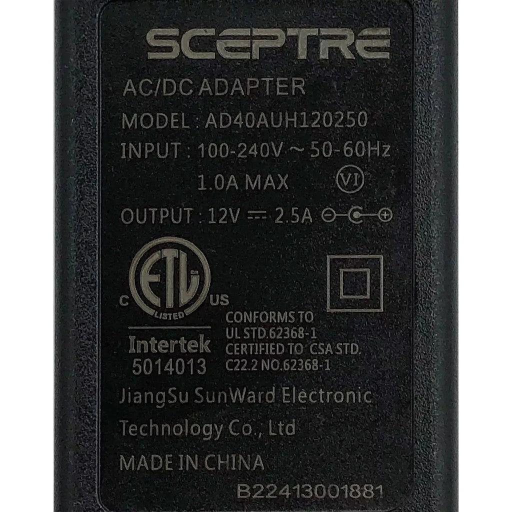 NEW Original Sceptre 12V 2.5A AC Power Adapter AD40AUH120250 Charger