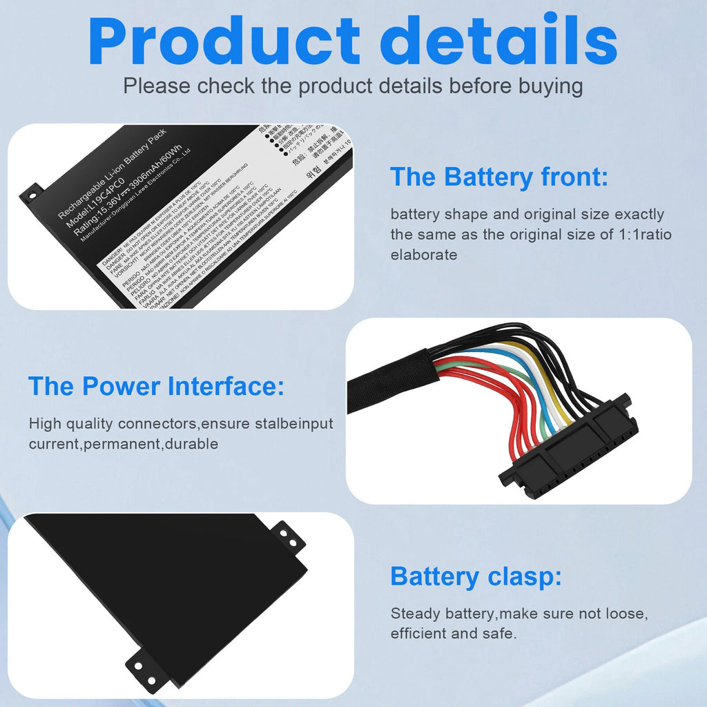 ?L19C4PC0 Battery for Lenovo Legion 5P-15IMH05 5-15IMH05 5-15ARH05 L19M4PC0