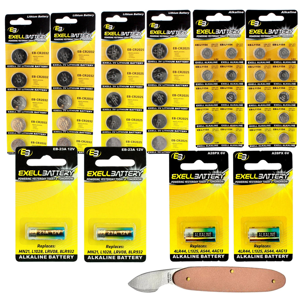 45pc Essential Batteries Kit 23A A28PX L1154 2032 2025 & Watch Opener