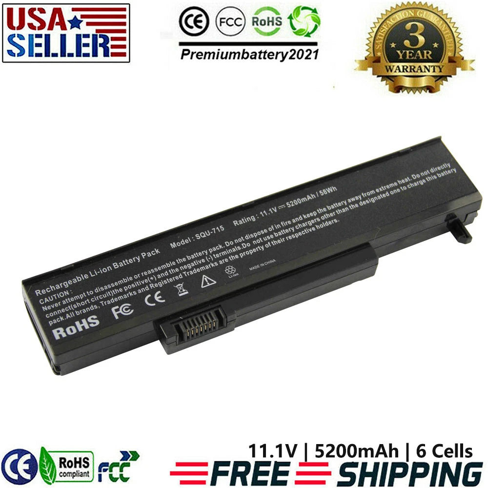 Battery For Gateway SQU-715 SQU-720 W35044LB W35044LB-SP W35044LB-SY W35052LB US