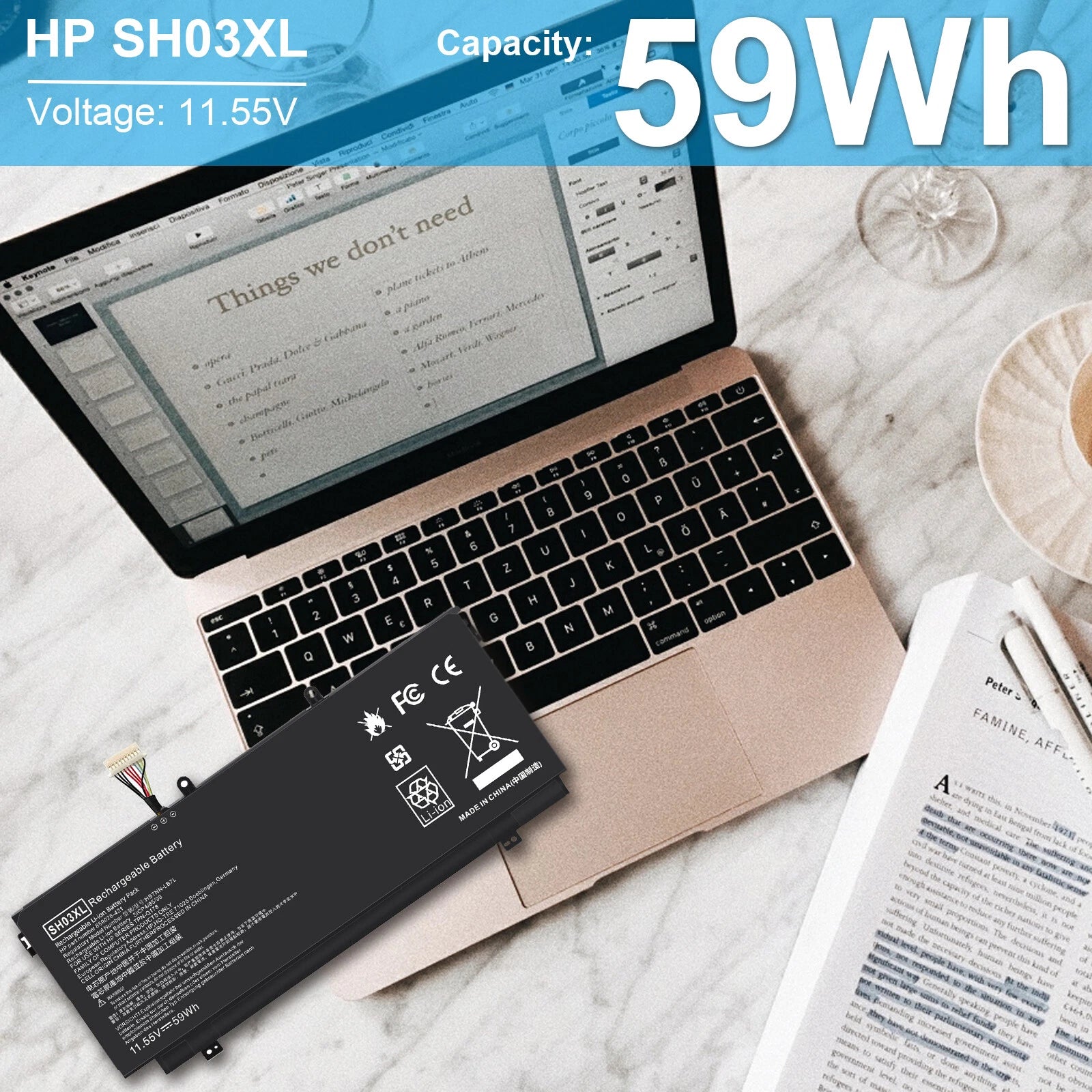 SH03XL Laptop Battery For HP Spectre X360 13-AC0xx 13-AC023DX 13-W0XX 13-W013DX