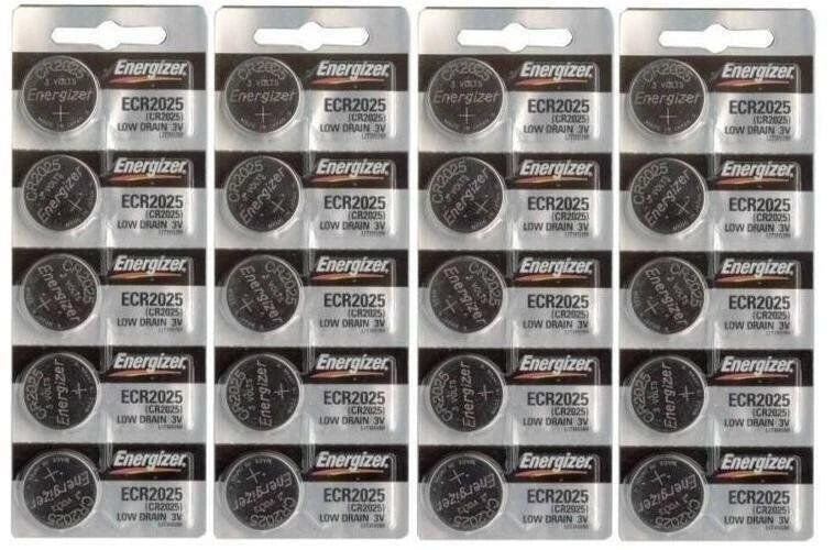 4 Strip of 5 Fresh (20) Energizer ECR2025 3v Lithium Battery CR2025 2025