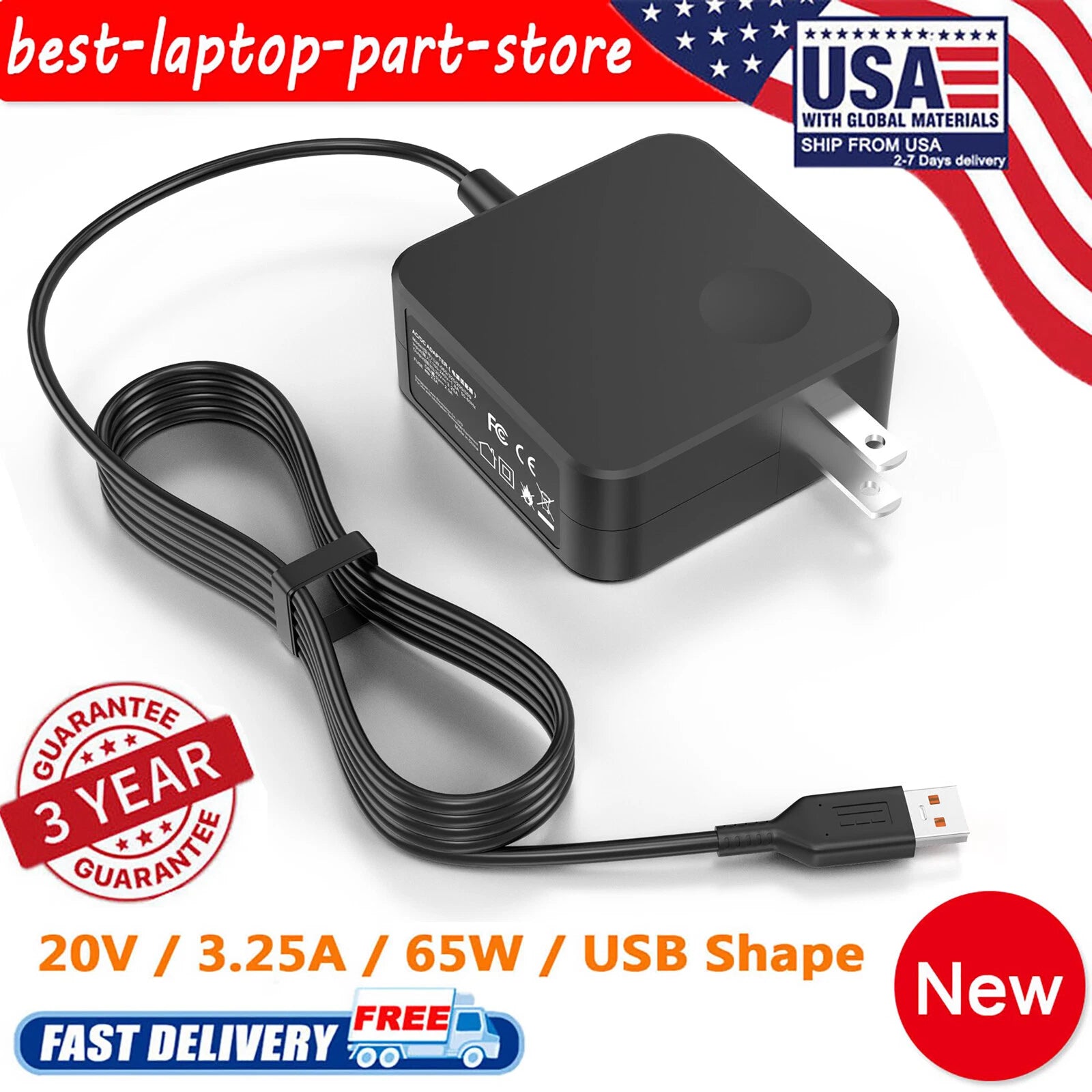 65W AC Adapter Charger for Lenovo Yoga 900S-12ISK, Yoga 900 IFI ISE Power Supply