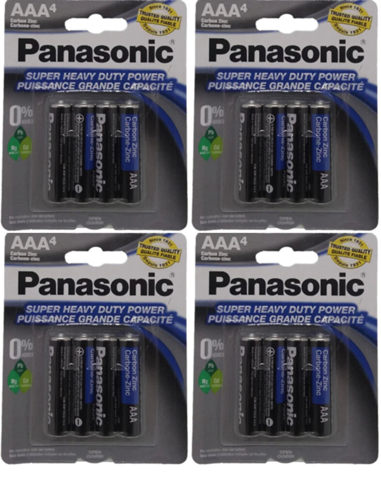 20 Super Heavy Duty Power Panasonic Triple AAA 1.5V Carbon Zinc Batteries 5x4