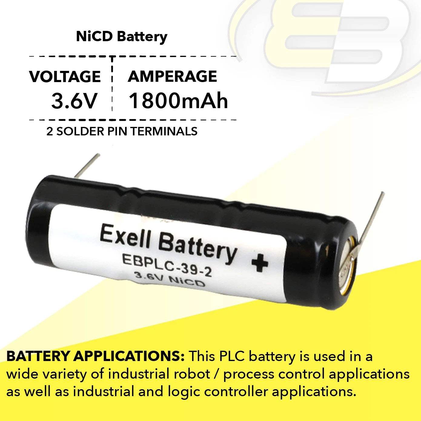 4x 3.6V Ni-CD PLC Comp Backup Battery Fits Lintronics N50SB3 Lucent 560 R&D 5482