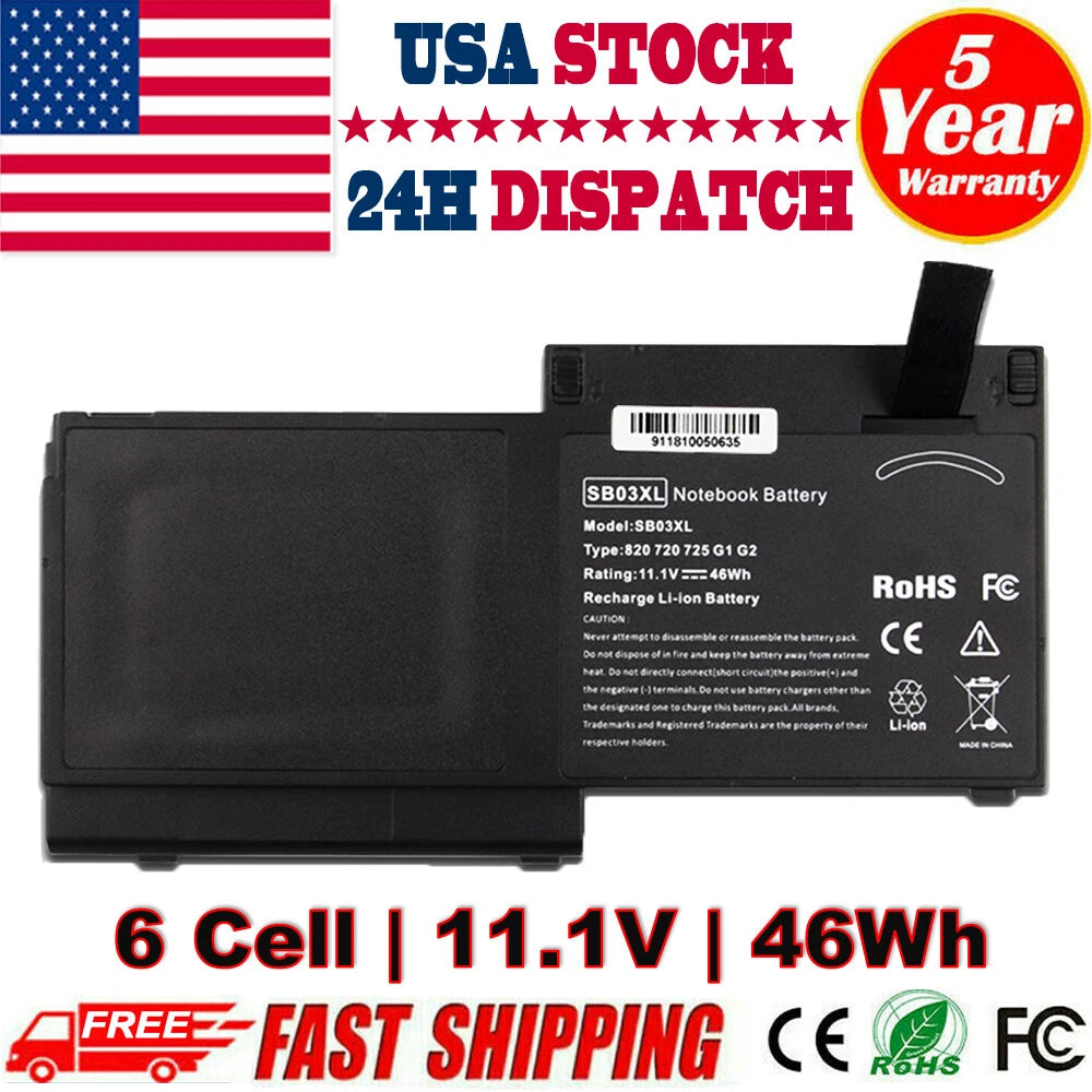 Battery SB03XL SB03026XL For HP EliteBook 720 820 G1 G2,725 G2 G3, 755 G3 SBO3XL