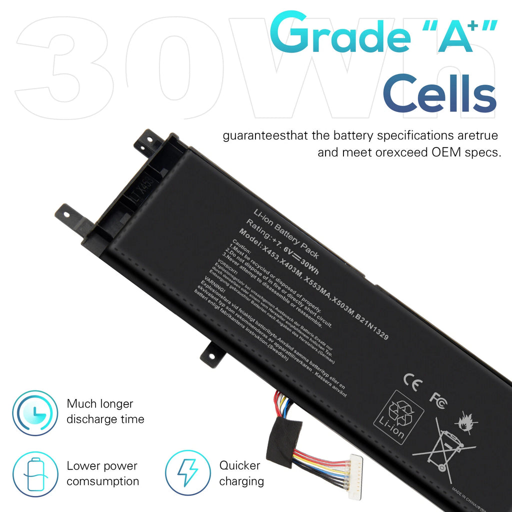 B21N1329 Battery for ASUS D553M F453MA F553M F553MA P553MA R515M X403MA X453 US
